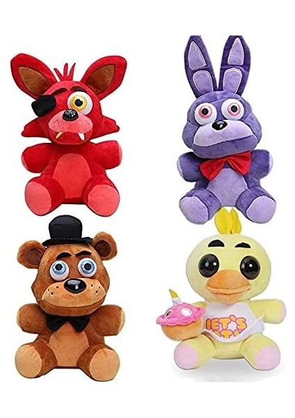 3 Paket Beş Gece Peluş Oyuncaklar 7 Inç Beş Gece Peluş Oyuncaklar (4 Adet) (Yurt Dışından)