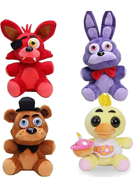 Beş Gece Peluş Peluş Şekil Oyuncak Setleri, Beş Gece Oyunu Doldurulmuş Oyuncaklar Çocukler 7 Inç - Hayranları Çocuklara Hediyeler Bonnie Foxy Fazbear Peluş Oyuncaklar (Yurt Dışından)