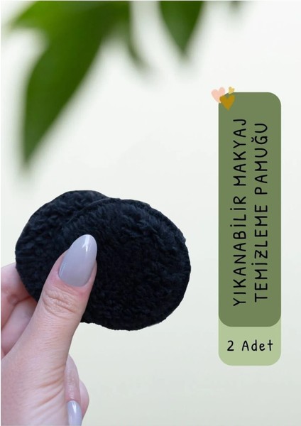 Yıkanabilir Makyaj Temizleme Pamuğu 2 Adet Siyah