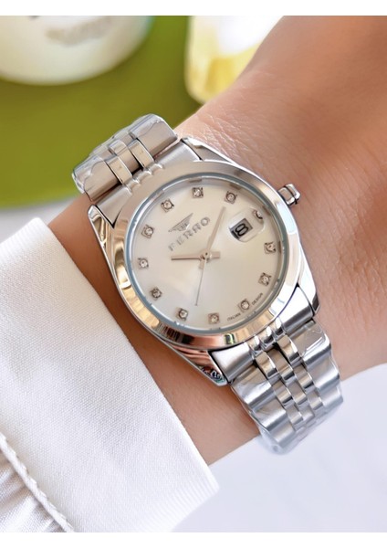 Çelik Kordon Iyon Kaplama Kasa 3 Atm Suya Dayanıklı Kadın Kol Saati+Bileklik EFL21519-YA