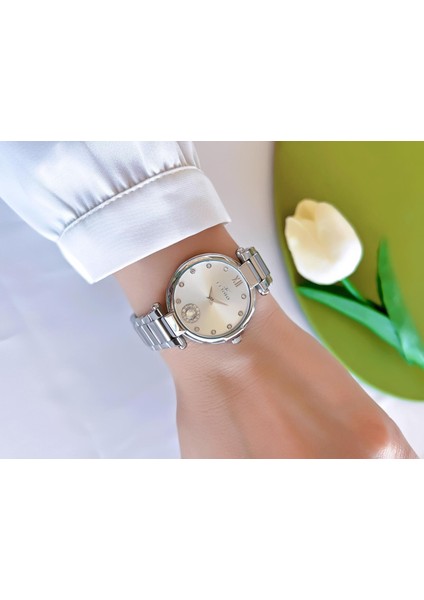 Çelik Kordon Iyon Kaplama Kasa 3 Atm Suya Dayanıklı Kadın Kol Saati+Bileklik EFL21469-YA fiyatları