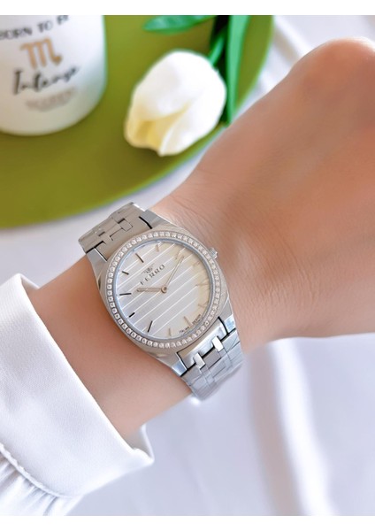 Çelik Kordon Iyon Kaplama Kasa 3 Atm Suya Dayanıklı Kadın Kol Saati+Bileklik EFL43003-YA fiyatları