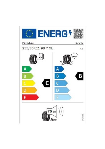 255/35 R21 98Y Xl P-Zero Pz4 (Ao) Ncs Oto Yaz Lastiği (Üretim Yılı: 2024)