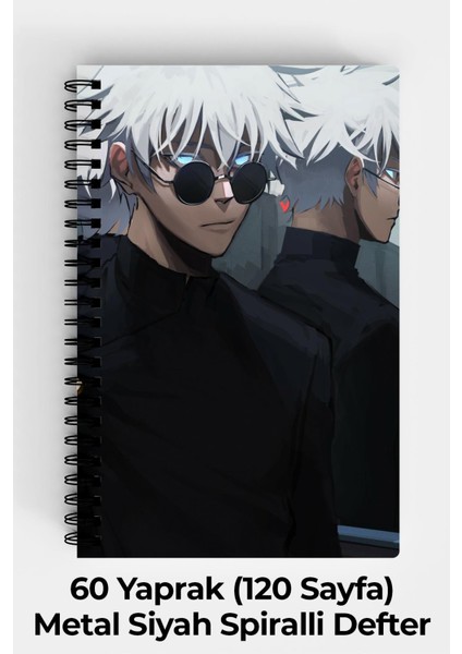 Anime Marketi Kaisen Anime Tasarımlı A5 Spiralli Sert Kapak Defter 120 Sayfa