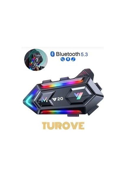 Motorsiklet Kask Kulaklık 5.3 Bluetooth Rgb Işıklı Intercom