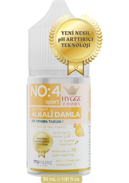 Hyggefoods Yeni Nesil Alkali Damla No:4 Sport Yüksek Antioksidanlı Ph Arttırıcı Su Içmeye Yardımcı