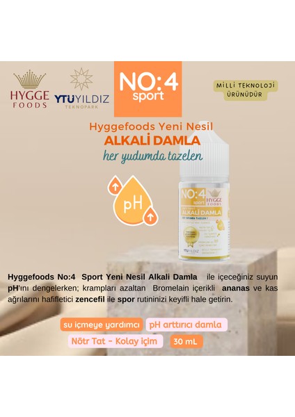 Hyggefoods Yeni Nesil Alkali Damla No:4 Sport Yüksek Antioksidanlı Ph Arttırıcı Su Içmeye Yardımcı