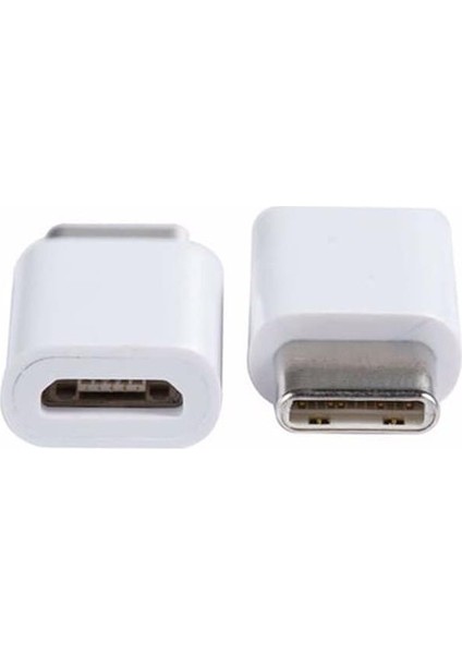 Micro USB Type-C Dönüştürücü Beyaz Micro USB to Type-C Çevirici