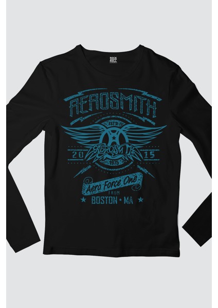 Aerosmith Siyah Uzun Kollu Erkek Penye Tişört fiyatları