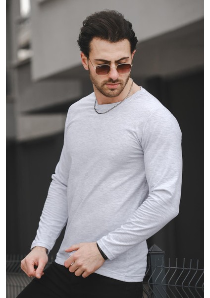 Mys Lion 4013 Slim Fit Likralı Uzunkol Basic Sweat