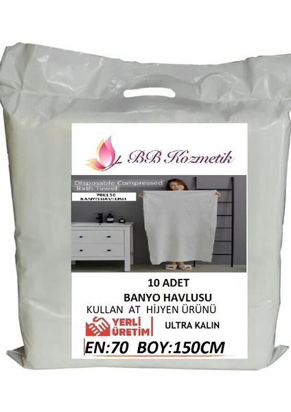 Tek Kullanımlık Banyo Havlusu Ultra Kalın (70X150) 10 Adet Poşetsiz