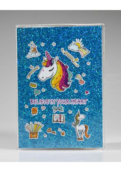 Unıcorn Mavi Simli Defter