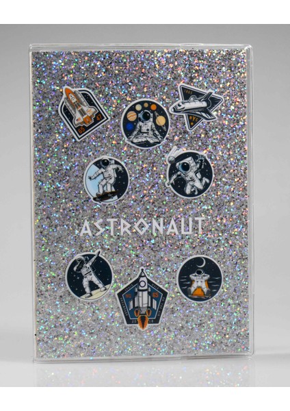 Astronot Gri Simli Defter