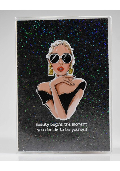 Beauty Siyah Simli Defter