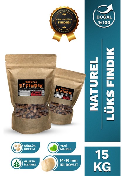 Tuzsuz Naturel Iç Fındık Büyük Boy Fındık Içi Çiğ %100 Taze Lezzetli 1.kalite Doypack 15 kg