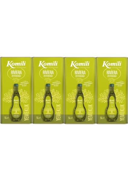 Komi'li Zeytinyağı 20lt Riviera (Teneke) (4pk*5lt)