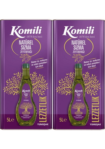 Komi'li Zeytinyağı 10lt Natural Ege Sızması (Teneke) (2pk*5lt)