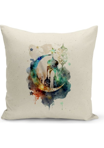 Ramazan Serisi Çift Tarafı Dijital Baskılı 4'Lü Kırlent Kılıfı Seti (Ramadan Cushion Cover Set) modelleri
