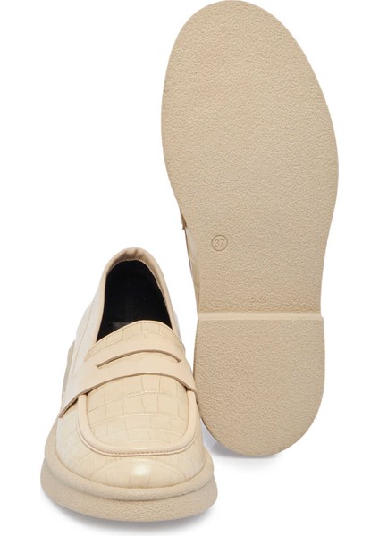 Bej Hakiki Deri Kadın Loafer - K24S1AY67625-J1C fırsatları