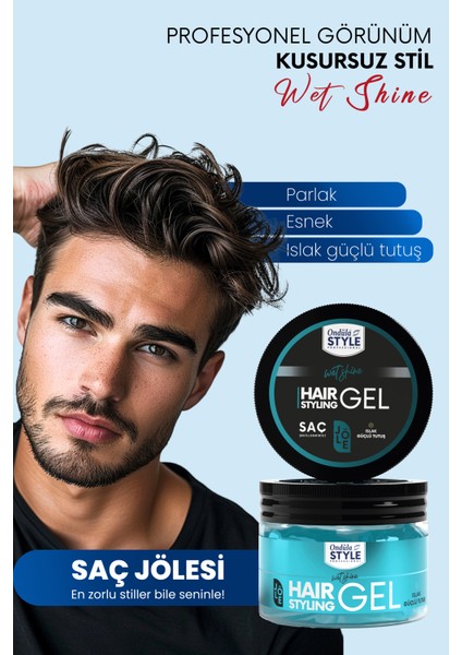 Saç Jölesi | Şekillendirici | Islak Ve Parlak Sert Tutuş-Blue 300ml