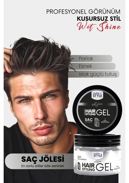Saç Jölesi | Şekillendirici | Islak Ve Parlak Sert Tutuş- Gray300ml