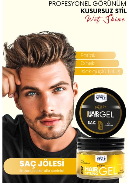 Saç Jölesi | Şekillendirici | Islak Ve Parlak Sert Tutuş-Gold 300ml