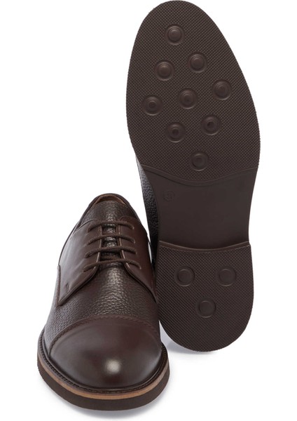 Kahve Hakiki Deri Erkek Klasik Ayakkabı - E24S1AY56955-A24 fırsatları