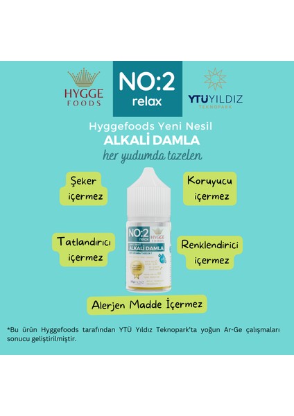 Hyggefoods Yeni Nesil Alkali Damla No:2 Relax Yüksek Antioksidanlı Ph Arttırıcı Su Içmeye Yardımcı