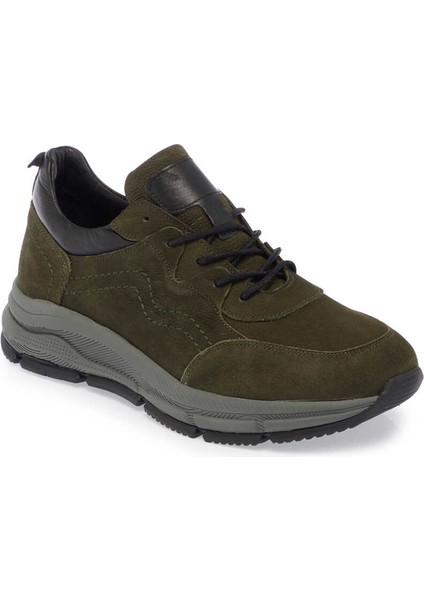 Yeşil Hakiki Nubuk Deri Erkek Sneaker - E24S1AY56982-G98