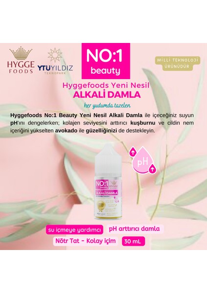 Hyggefoods Yeni Nesil Alkali Damla No:1 Beauty Yüksek Antioksidanlı Ph Arttırıcı Su Içmeye Yardımcı