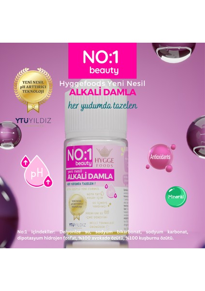 Hyggefoods Yeni Nesil Alkali Damla No:1 Beauty Yüksek Antioksidanlı Ph Arttırıcı Su Içmeye Yardımcı