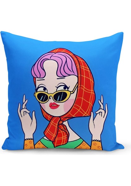 Retro Serisi Çift Tarafı Dijital Baskılı Kırlent Kılıfı (Retro Cushion Cover)