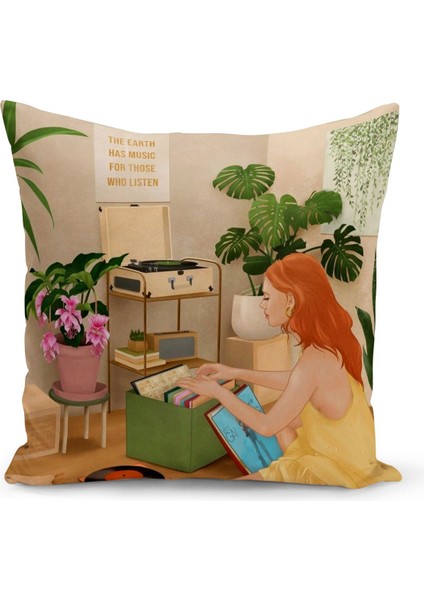 Bohem Serisi Çift Tarafı Dijital Baskılı Kırlent Kılıfı (Bohem Cushion Cover)