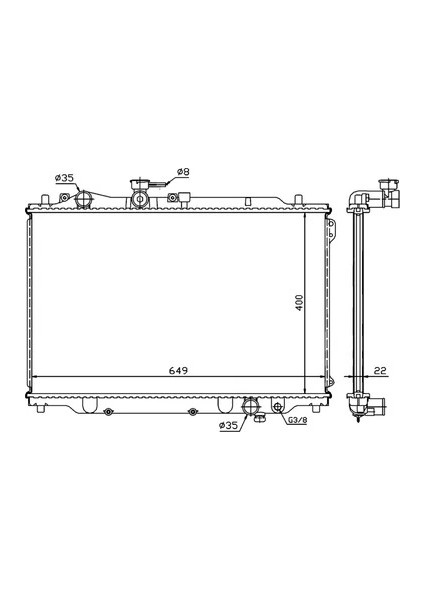 Radyatör Su Mazda 626 Manuel 87-91 400X650 /F8C1-15-200
