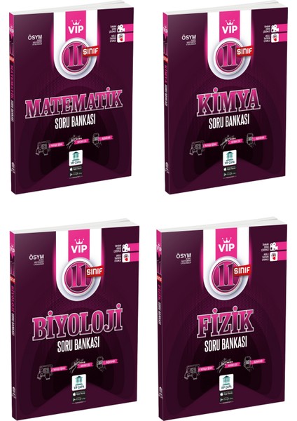 11. Sınıf Sayısal Soru Bankası Seti 4 Kitap Matematik Kimya Fizik Biyoloji