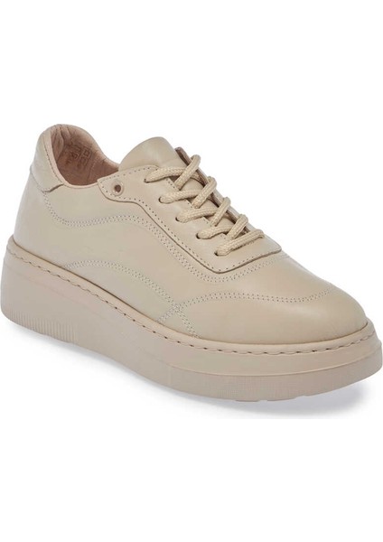 Bej Hakiki Deri Kadın Sneaker - K24S1AY67554-A25