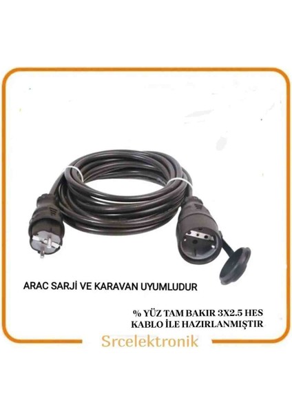 Hes Kablo 12 Ile 40 Metre Arası 3x2.5 % Yüz Tam Bakır (Arac Sarji ve Karavan Uyumlu) Tseli HO5VV Tam Bakır