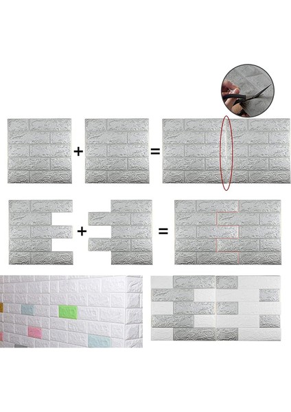 20 Adet, 3D Duvar Panelleri Soyma Duvar Kağıdı Çıkartması Kendinden Yapışkanlı Su Geçirmez Köpük Iç Duvar Dekoru, Banyo, Ev Dekorasyonu Için, 70CMX77CM (Yurt Dışından)