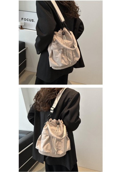 Omuz Çantası Çapraz Çanta Taşınabilir Yüksek Kaliteli Pu Bakımı Kolay Kumaş Sokak Modası Stili, Gri (Yurt Dışından) modelleri