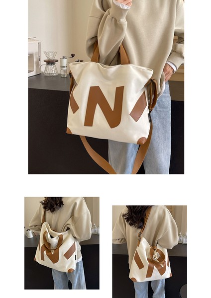 Omuz Çantası Çapraz Çanta Taşınabilir Yüksek Kaliteli Kanvas Bakımı Kolay Kumaş Sade ve Geniş Kapasiteli Stil, Haki (Yurt Dışından) modelleri