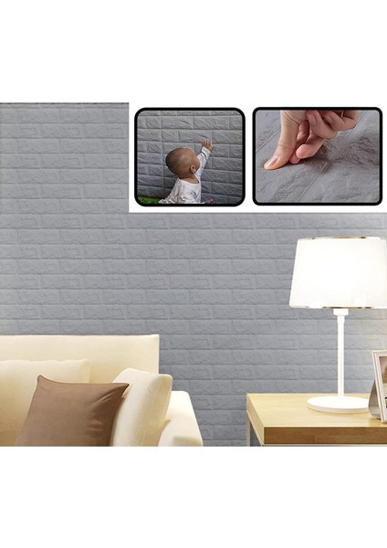 20 Adet, 3D Duvar Panelleri Soyma Duvar Kağıdı Çıkartması Kendinden Yapışkanlı Su Geçirmez Köpük Iç Duvar Dekoru, Banyo, Ev Dekorasyonu Için, 70CMX77CM (Yurt Dışından)