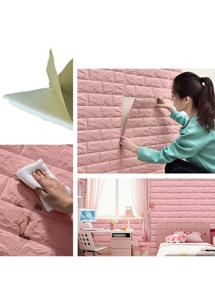 3D Duvar Panelleri Soyma Duvar Kağıdı Stickerı Kendinden Yapışkanlı Su Geçirmez Köpük ile Iç Duvar Dekoru, Banyo, Ev Dekorasyonu Için, 70CMX10M (Yurt Dışından)