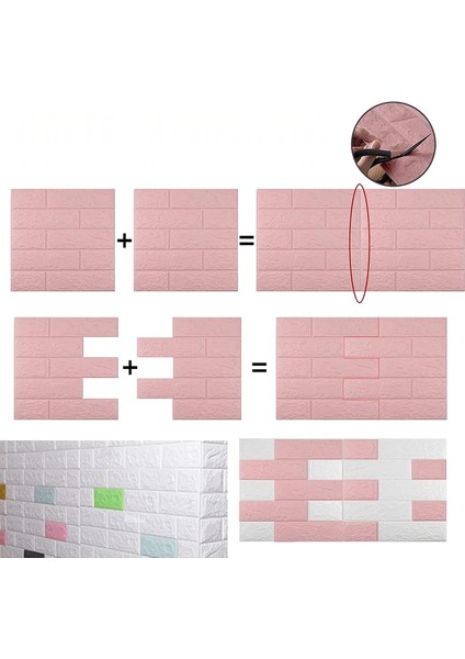 3D Duvar Panelleri Soyma Duvar Kağıdı Stickerı Kendinden Yapışkanlı Su Geçirmez Köpük ile Iç Duvar Dekoru, Banyo, Ev Dekorasyonu Için, 70CMX10M (Yurt Dışından)