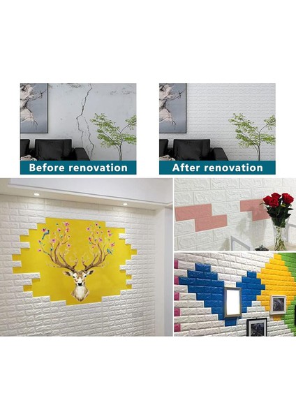 3D Duvar Panelleri Soyma Duvar Kağıdı Stickerı Kendinden Yapışkanlı Su Geçirmez Köpük ile Iç Duvar Dekoru, Banyo, Ev Dekorasyonu Için, 70CMX10M (Yurt Dışından)