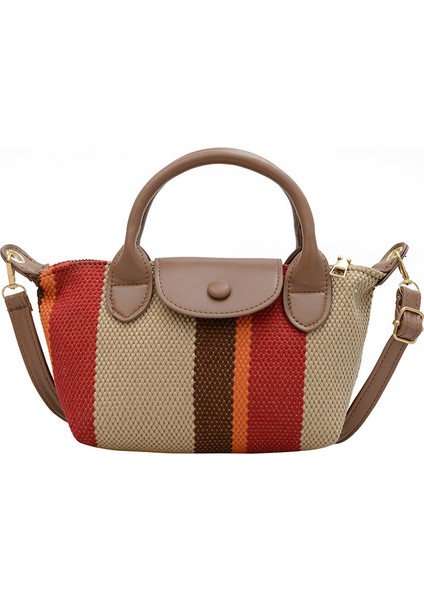 Omuz Çantası Çapraz Çanta Taşınabilir Yüksek Kaliteli Pu Kumaş Basit Stil, Haki (Yurt Dışından)