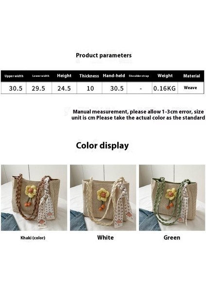 Omuz Çantası Çapraz Çanta Taşınabilir Yüksek Kaliteli Dokuma Kumaş Sokak Modası Stili, Beyaz (Yurt Dışından) fiyatları