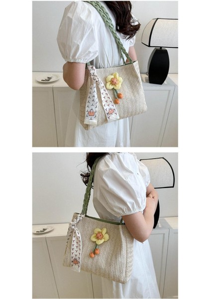 Omuz Çantası Çapraz Çanta Taşınabilir Yüksek Kaliteli Dokuma Kumaş Sokak Modası Stili, Beyaz (Yurt Dışından) modelleri