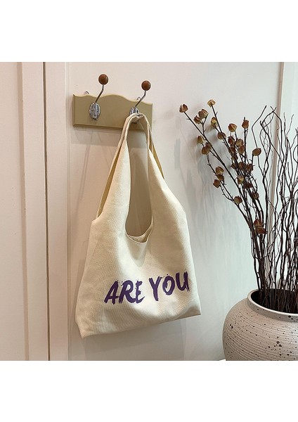 Omuz Çantası Çapraz Çanta Taşınabilir Yüksek Kaliteli Aşınmaya Dayanıklı Kanvas Kumaş Çok Yönlü Stiller, Beyaz (Yurt Dışından)