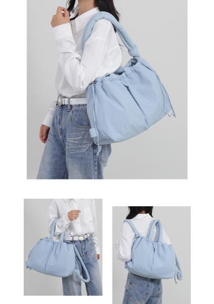 Omuz Çantası Çapraz Çanta Taşınabilir Yüksek Kaliteli Naylon Kumaş Şık ve Sade Stil, Koyu Mavi (Yurt Dışından) modelleri