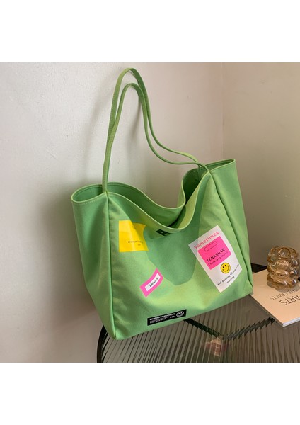 Omuz Çantası Çapraz Çanta Taşınabilir Yüksek Kaliteli Kanvas Kumaş Şık ve Sade Stil, Yeşil (Yurt Dışından)